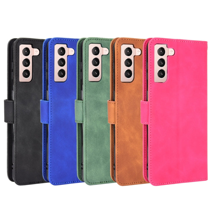 For Samsung Galaxy S21 5G Solid Color Skin Feel Magnetic Buckle Horizontal Flip Calf Texture PU Leather Case with Holder & Card Slots & Wallet