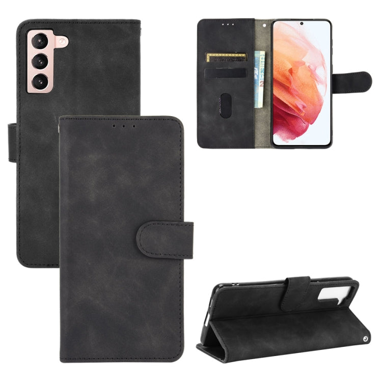For Samsung Galaxy S21+ 5G Solid Color Skin Feel Magnetic Buckle Horizontal Flip Calf Texture PU Leather Case with Holder & Card Slots & Wallet