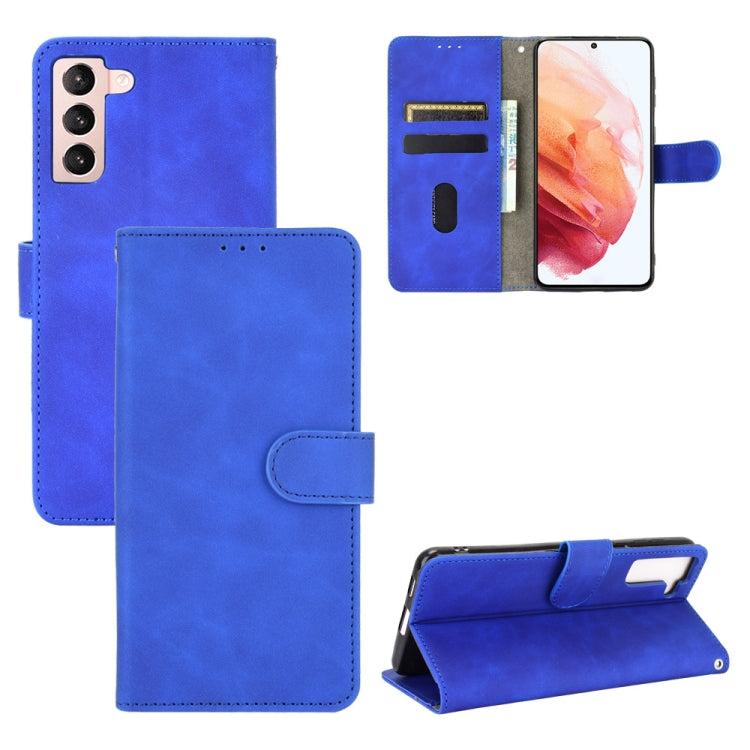 For Samsung Galaxy S21+ 5G Solid Color Skin Feel Magnetic Buckle Horizontal Flip Calf Texture PU Leather Case with Holder & Card Slots & Wallet