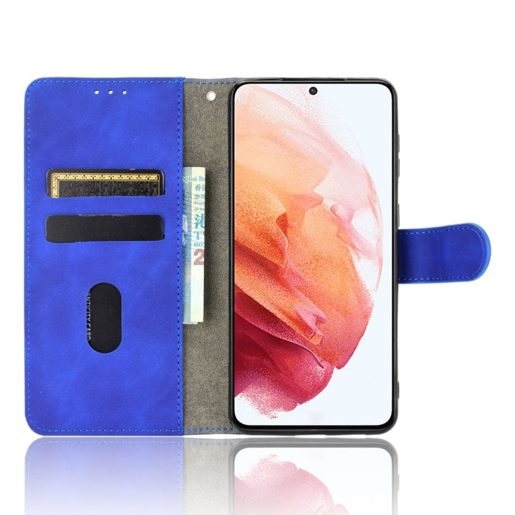 For Samsung Galaxy S21+ 5G Solid Color Skin Feel Magnetic Buckle Horizontal Flip Calf Texture PU Leather Case with Holder & Card Slots & Wallet