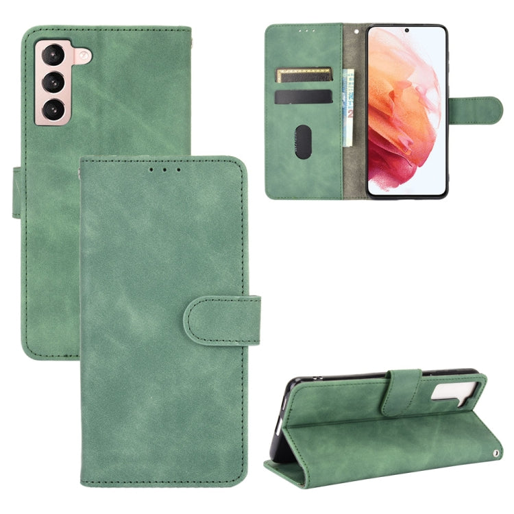 For Samsung Galaxy S21+ 5G Solid Color Skin Feel Magnetic Buckle Horizontal Flip Calf Texture PU Leather Case with Holder & Card Slots & Wallet