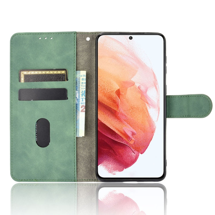 For Samsung Galaxy S21+ 5G Solid Color Skin Feel Magnetic Buckle Horizontal Flip Calf Texture PU Leather Case with Holder & Card Slots & Wallet