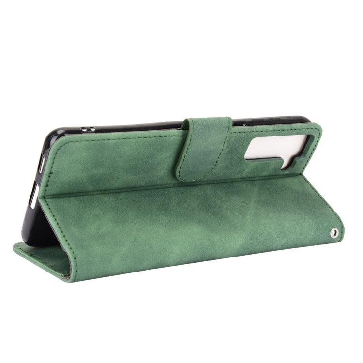 For Samsung Galaxy S21+ 5G Solid Color Skin Feel Magnetic Buckle Horizontal Flip Calf Texture PU Leather Case with Holder & Card Slots & Wallet