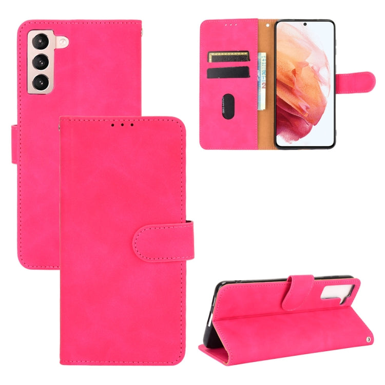 For Samsung Galaxy S21+ 5G Solid Color Skin Feel Magnetic Buckle Horizontal Flip Calf Texture PU Leather Case with Holder & Card Slots & Wallet