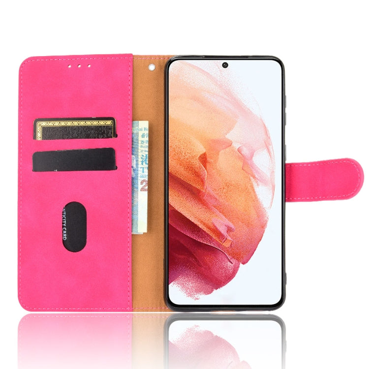 For Samsung Galaxy S21+ 5G Solid Color Skin Feel Magnetic Buckle Horizontal Flip Calf Texture PU Leather Case with Holder & Card Slots & Wallet