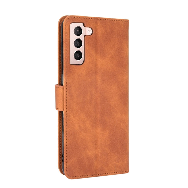 For Samsung Galaxy S21+ 5G Solid Color Skin Feel Magnetic Buckle Horizontal Flip Calf Texture PU Leather Case with Holder & Card Slots & Wallet