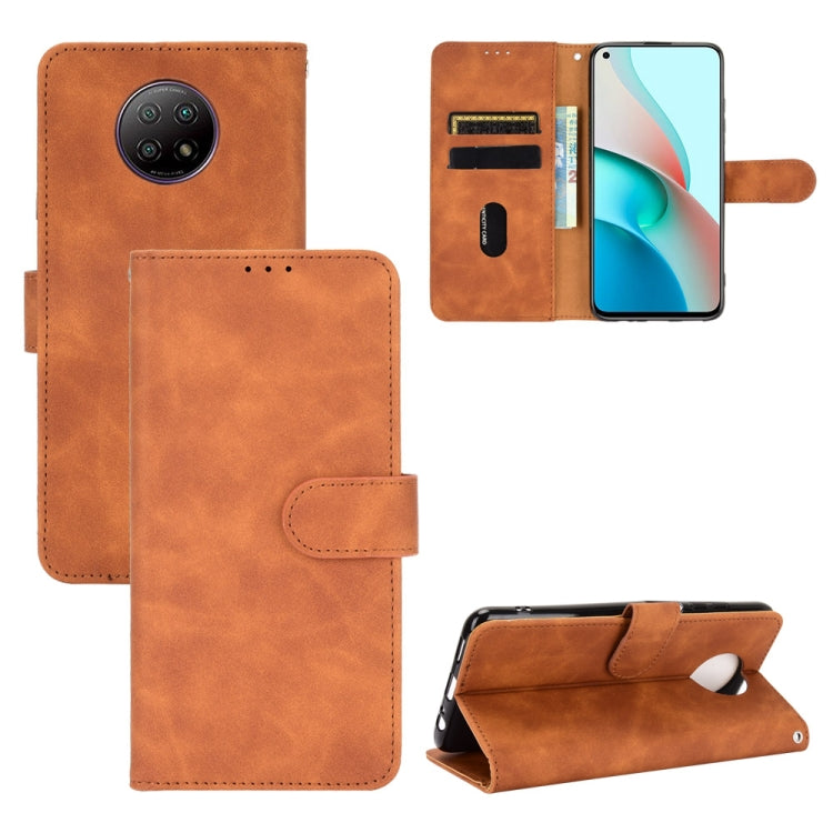 For Xiaomi Redmi Note 9 5G Solid Color Skin Feel Magnetic Buckle Horizontal Flip Calf Texture PU Leather Case with Holder & Card Slots & Wallet