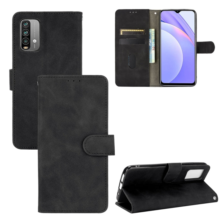 For Xiaomi Redmi Note 9 4G Solid Color Skin Feel Magnetic Buckle Horizontal Flip Calf Texture PU Leather Case with Holder & Card Slots & Wallet