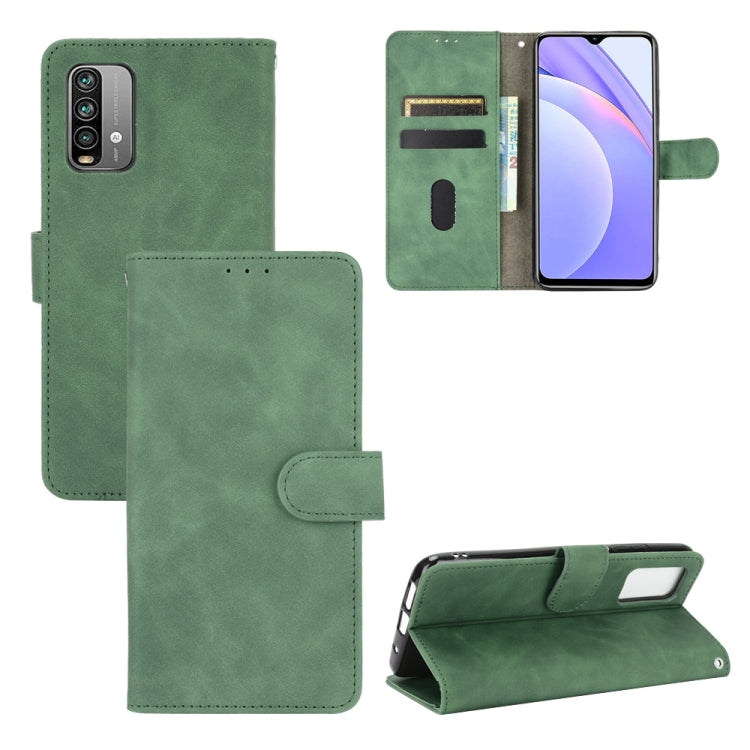 For Xiaomi Redmi Note 9 4G Solid Color Skin Feel Magnetic Buckle Horizontal Flip Calf Texture PU Leather Case with Holder & Card Slots & Wallet