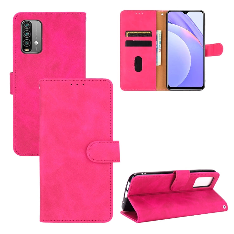 For Xiaomi Redmi Note 9 4G Solid Color Skin Feel Magnetic Buckle Horizontal Flip Calf Texture PU Leather Case with Holder & Card Slots & Wallet