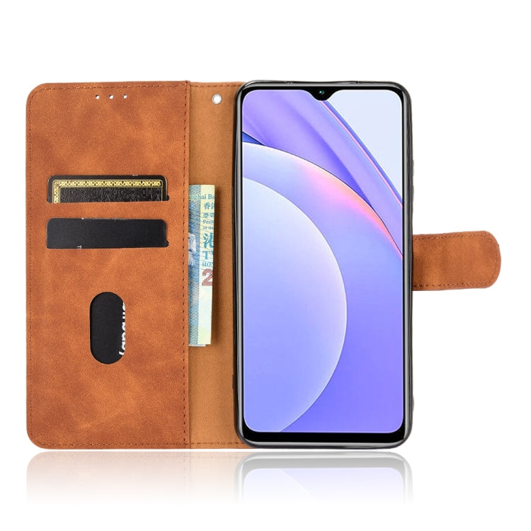 For Xiaomi Redmi Note 9 4G Solid Color Skin Feel Magnetic Buckle Horizontal Flip Calf Texture PU Leather Case with Holder & Card Slots & Wallet