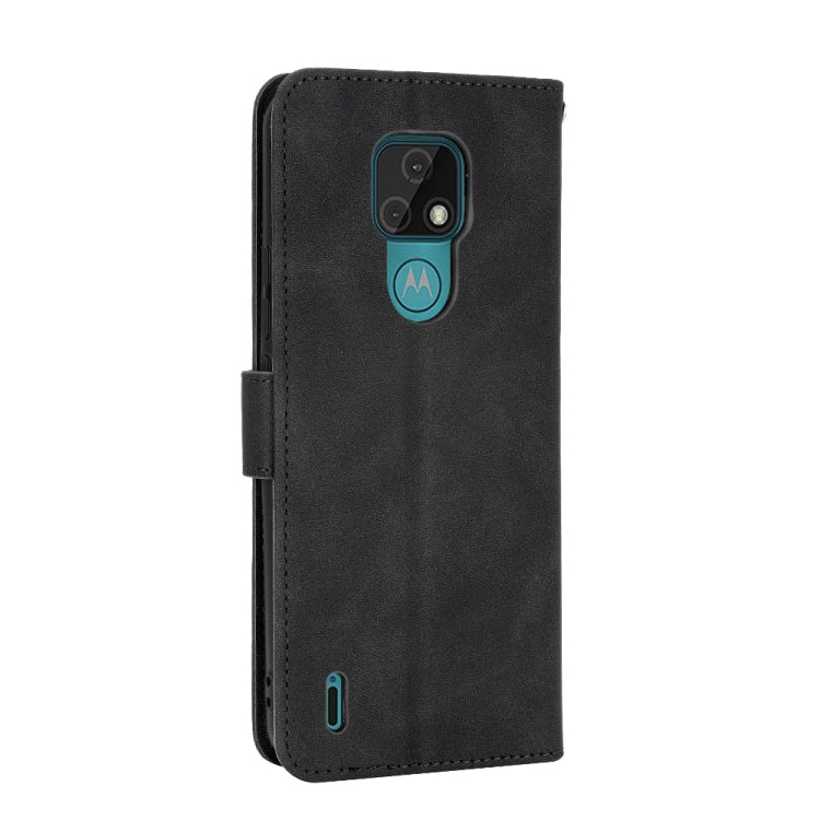 For Motorola Moto E7 Solid Color Skin Feel Magnetic Buckle Horizontal Flip Calf Texture PU Leather Case with Holder & Card Slots & Wallet