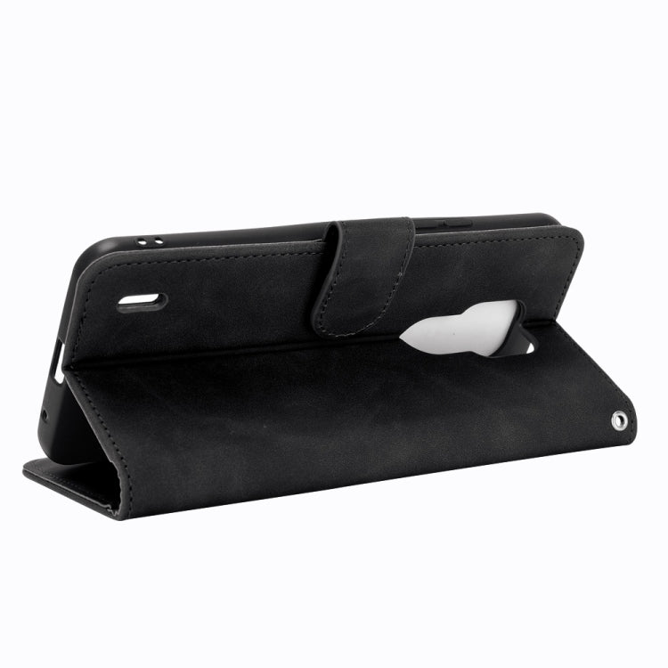 For Motorola Moto E7 Solid Color Skin Feel Magnetic Buckle Horizontal Flip Calf Texture PU Leather Case with Holder & Card Slots & Wallet
