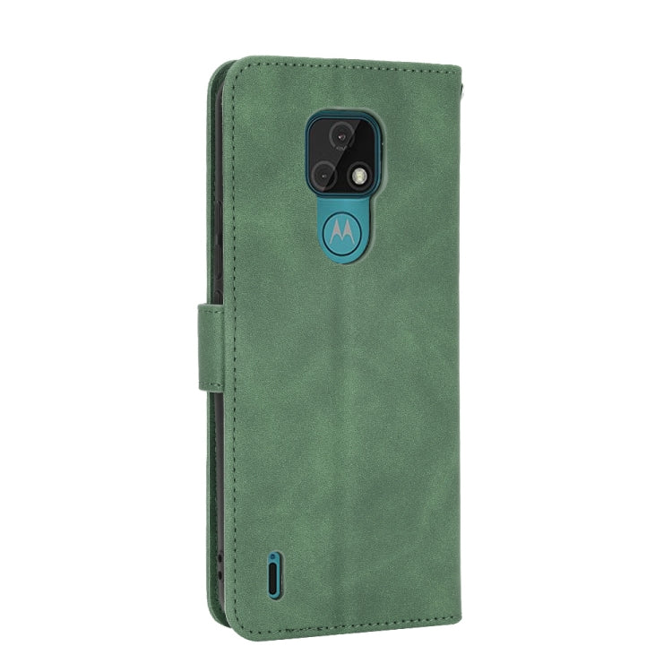 For Motorola Moto E7 Solid Color Skin Feel Magnetic Buckle Horizontal Flip Calf Texture PU Leather Case with Holder & Card Slots & Wallet