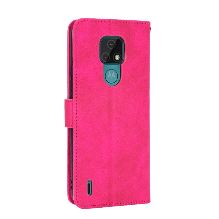 For Motorola Moto E7 Solid Color Skin Feel Magnetic Buckle Horizontal Flip Calf Texture PU Leather Case with Holder & Card Slots & Wallet