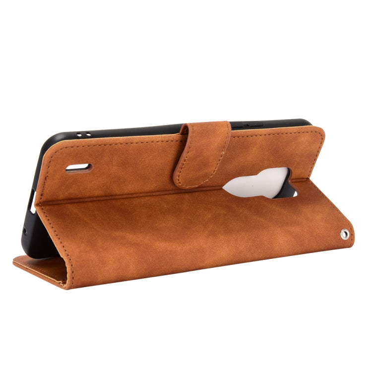 For Motorola Moto E7 Solid Color Skin Feel Magnetic Buckle Horizontal Flip Calf Texture PU Leather Case with Holder & Card Slots & Wallet