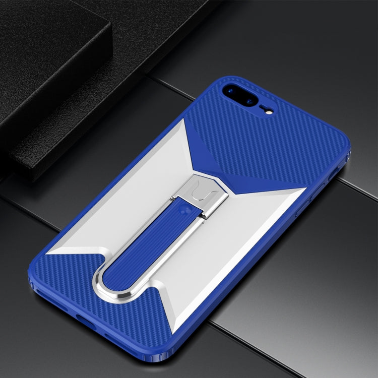 For iPhone SE 2022 / SE 2020 / 8 / 7 Butterfly Wing 2 in 1 Carbon Fiber Armor Shockproof TPU + PC Protective Case with Invisible Holder