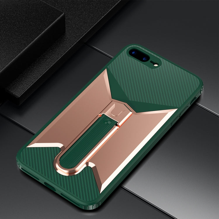 For iPhone SE 2022 / SE 2020 / 8 / 7 Butterfly Wing 2 in 1 Carbon Fiber Armor Shockproof TPU + PC Protective Case with Invisible Holder