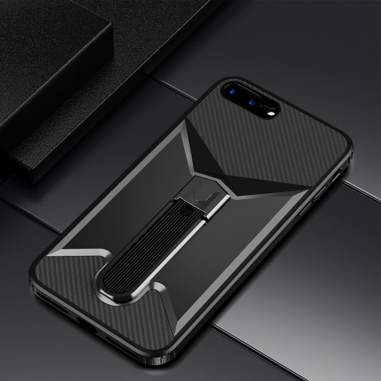 For iPhone SE 2022 / SE 2020 / 8 / 7 Butterfly Wing 2 in 1 Carbon Fiber Armor Shockproof TPU + PC Protective Case with Invisible Holder