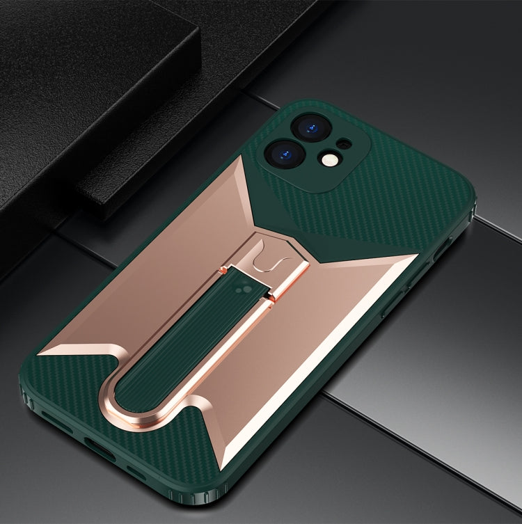 For iPhone 11 Pro Butterfly Wing 2 in 1 Carbon Fiber Armor Shockproof TPU + PC Protective Case with Invisible Holder
