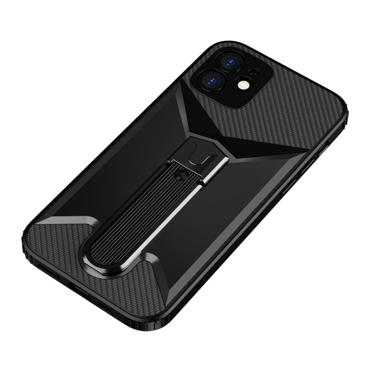 For iPhone 11 Pro Max Butterfly Wing 2 in 1 Carbon Fiber Armor Shockproof TPU + PC Protective Case with Invisible Holder