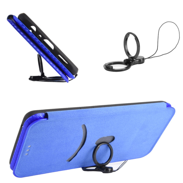 For OPPO Reno5 Pro 5G Carbon Fiber Texture Horizontal Flip TPU + PC + PU Leather Case with Card Slot