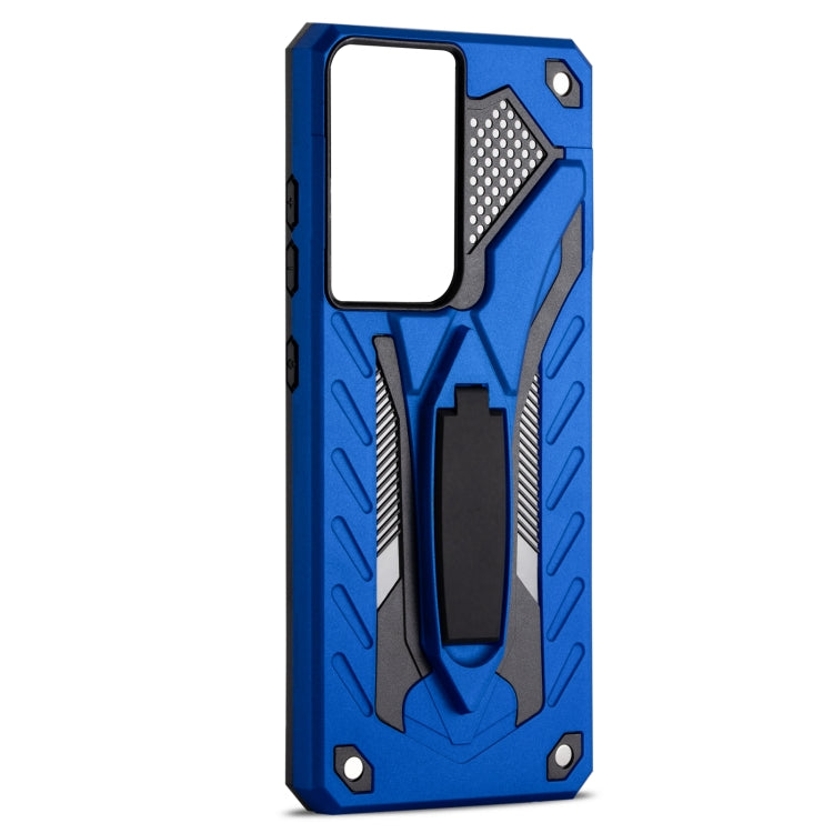 For Samsung Galaxy S21 Ultra 5G Shockproof TPU + PC Protective Case with Holder