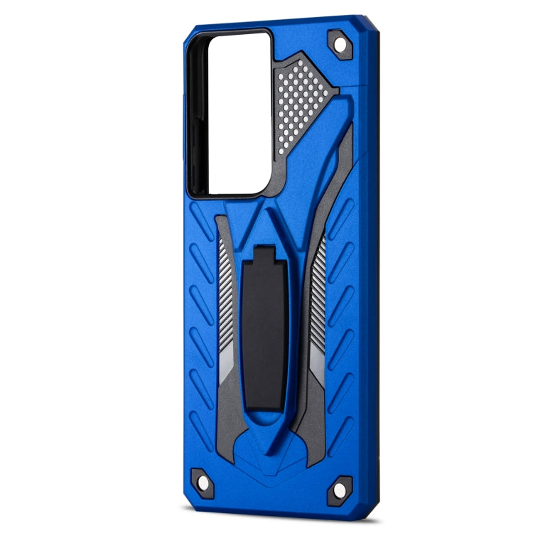 For Samsung Galaxy S21 Ultra 5G Shockproof TPU + PC Protective Case with Holder