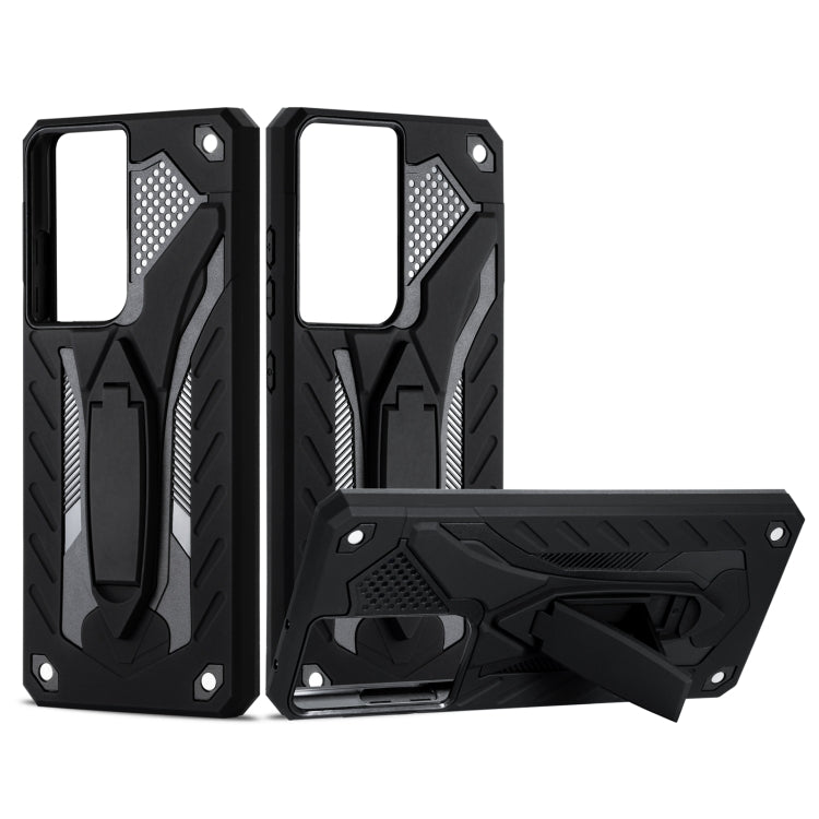 For Samsung Galaxy S21 Ultra 5G Shockproof TPU + PC Protective Case with Holder