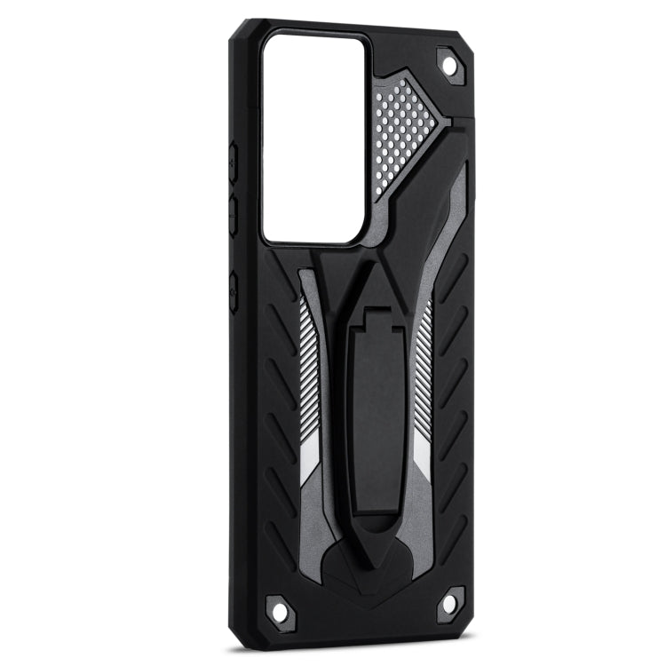 For Samsung Galaxy S21 Ultra 5G Shockproof TPU + PC Protective Case with Holder