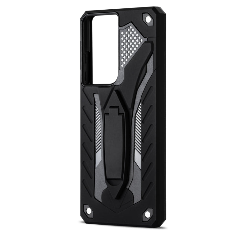 For Samsung Galaxy S21 Ultra 5G Shockproof TPU + PC Protective Case with Holder