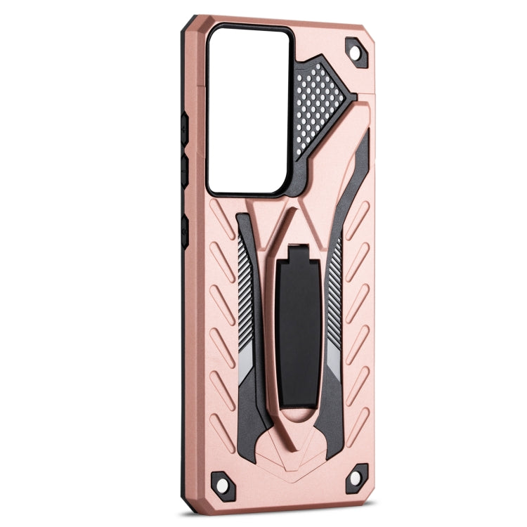 For Samsung Galaxy S21 Ultra 5G Shockproof TPU + PC Protective Case with Holder