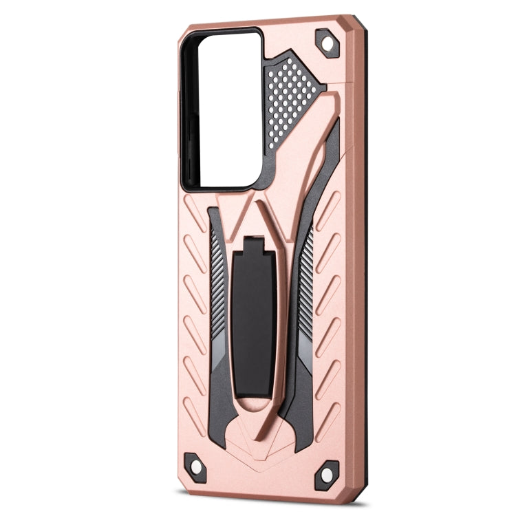 For Samsung Galaxy S21 Ultra 5G Shockproof TPU + PC Protective Case with Holder