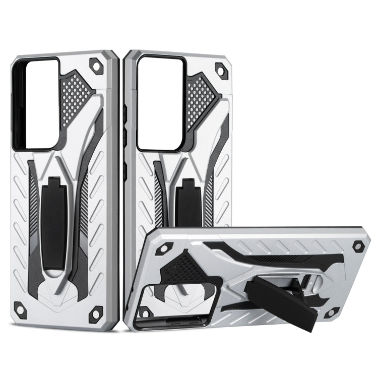 For Samsung Galaxy S21 Ultra 5G Shockproof TPU + PC Protective Case with Holder