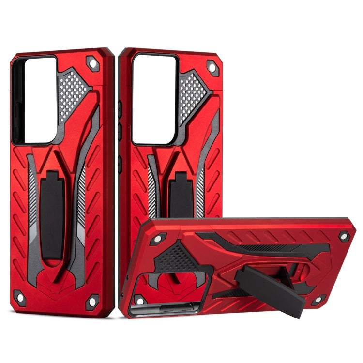 For Samsung Galaxy S21 Ultra 5G Shockproof TPU + PC Protective Case with Holder