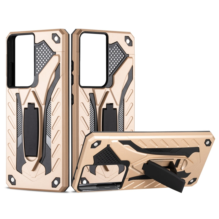 For Samsung Galaxy S21 Ultra 5G Shockproof TPU + PC Protective Case with Holder