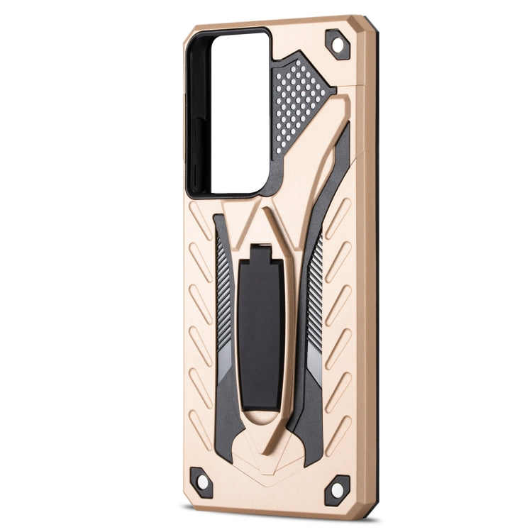 For Samsung Galaxy S21 Ultra 5G Shockproof TPU + PC Protective Case with Holder