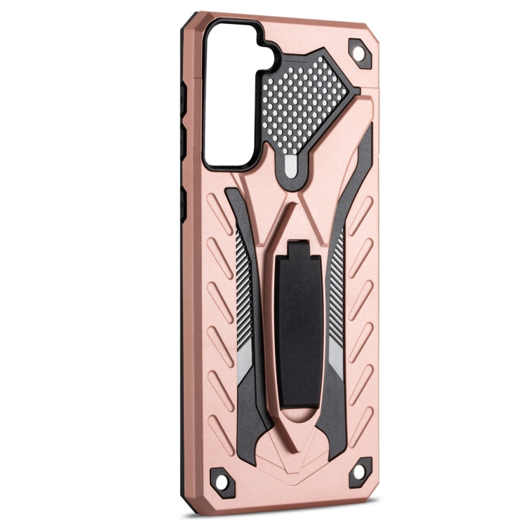 For Samsung Galaxy S21 5G Shockproof TPU + PC Protective Case with Holder