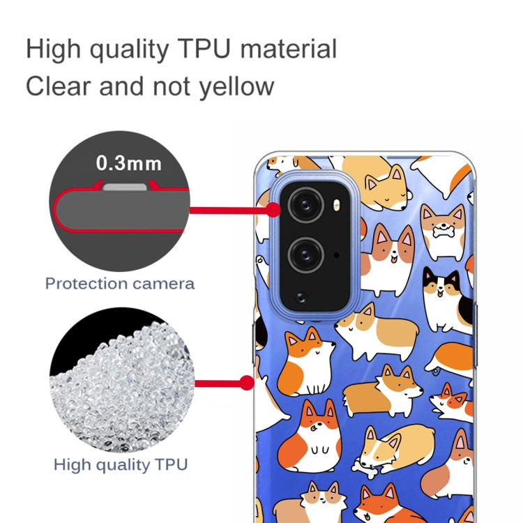 For OnePlus 9 Colored Drawing Pattern Highly Transparent TPU Protective Case