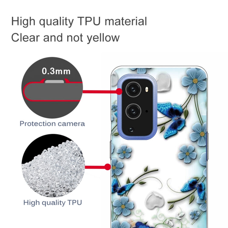 For OnePlus 9 Colored Drawing Pattern Highly Transparent TPU Protective Case
