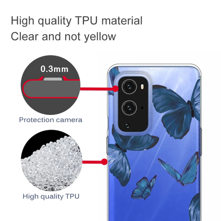 For OnePlus 9 Colored Drawing Pattern Highly Transparent TPU Protective Case