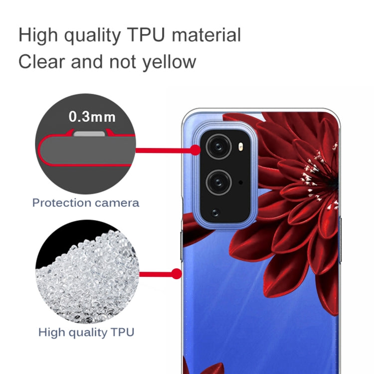For OnePlus 9 Colored Drawing Pattern Highly Transparent TPU Protective Case