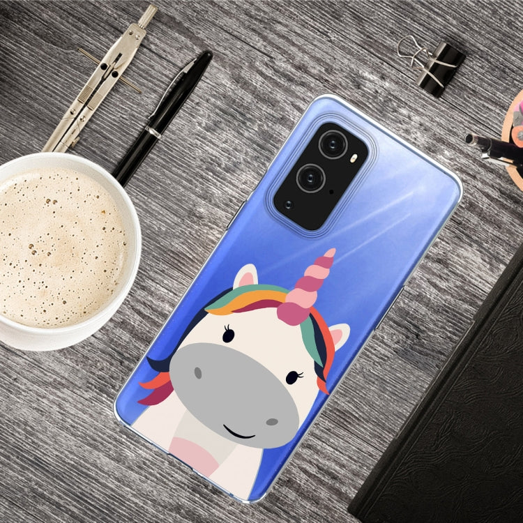 For OnePlus 9 Colored Drawing Pattern Highly Transparent TPU Protective Case