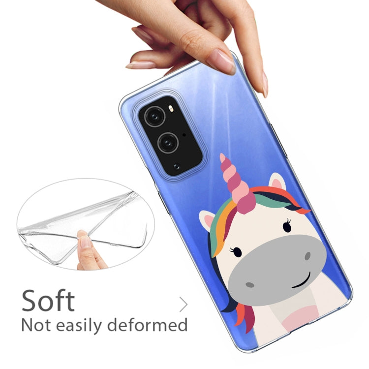 For OnePlus 9 Colored Drawing Pattern Highly Transparent TPU Protective Case