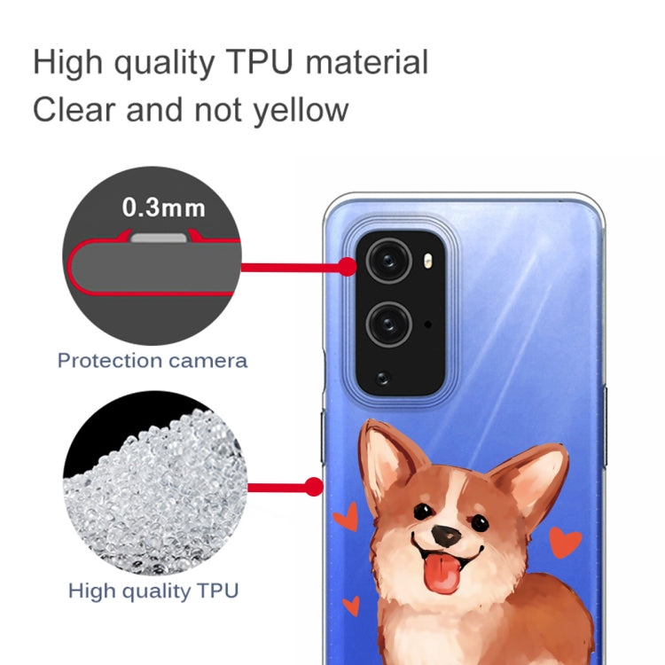 For OnePlus 9 Colored Drawing Pattern Highly Transparent TPU Protective Case