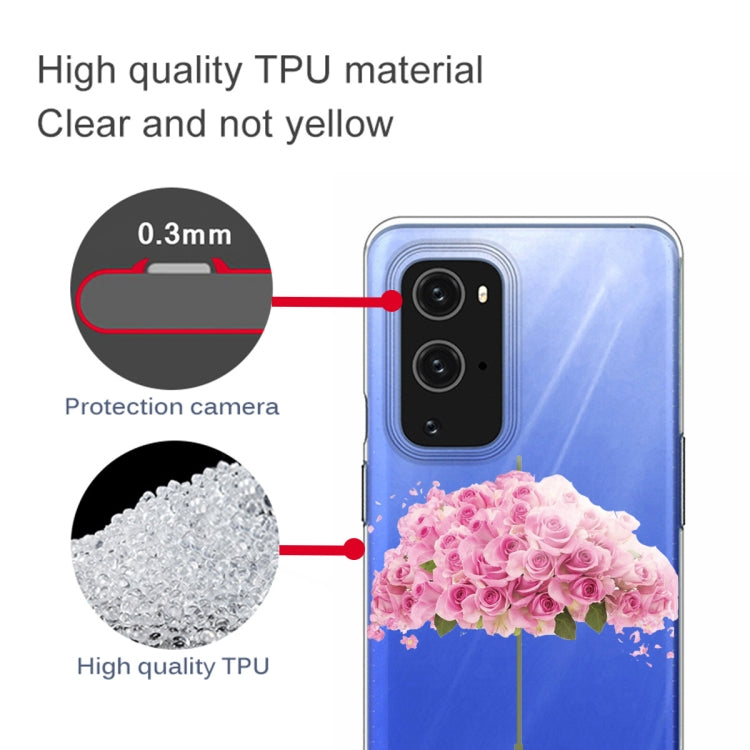 For OnePlus 9 Colored Drawing Pattern Highly Transparent TPU Protective Case