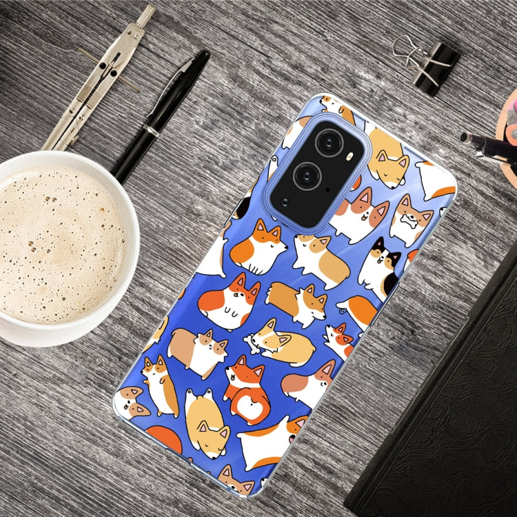 For OnePlus 9 Pro Colored Drawing Pattern Highly Transparent TPU Protective Case