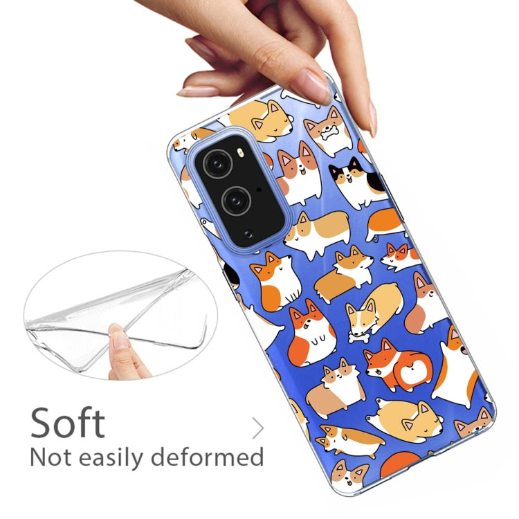 For OnePlus 9 Pro Colored Drawing Pattern Highly Transparent TPU Protective Case