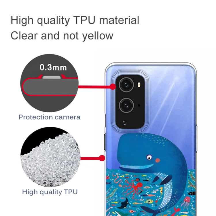 For OnePlus 9 Pro Colored Drawing Pattern Highly Transparent TPU Protective Case