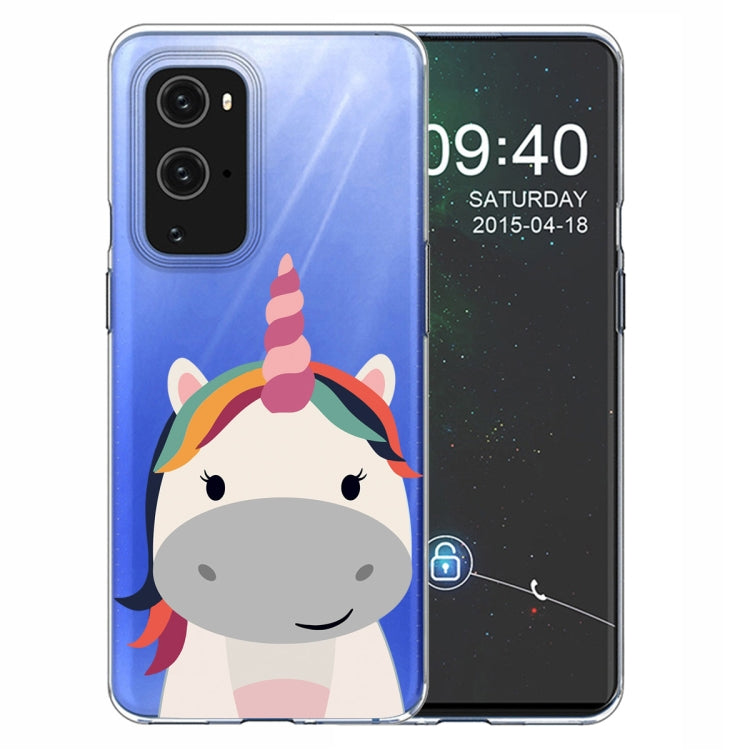 For OnePlus 9 Pro Colored Drawing Pattern Highly Transparent TPU Protective Case